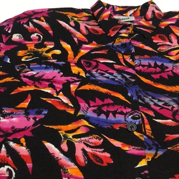 Vintage By Krush women’s fish print blouse size M - Picture 9 of 9